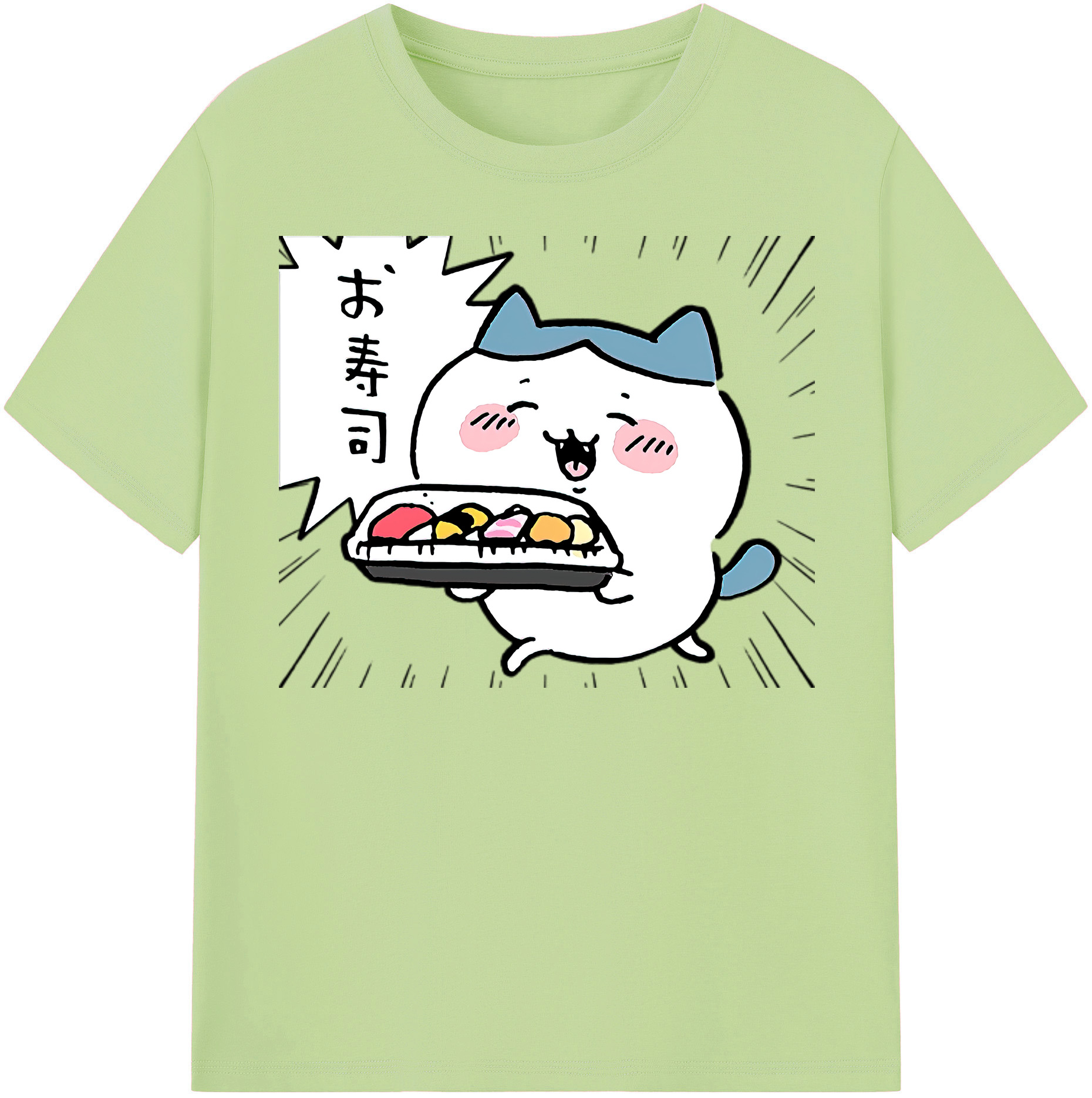 （画像用） ちいかわ ハチワレ Chii-kawa hachiware 綿100％半袖Tシャツ（フロントプリント）